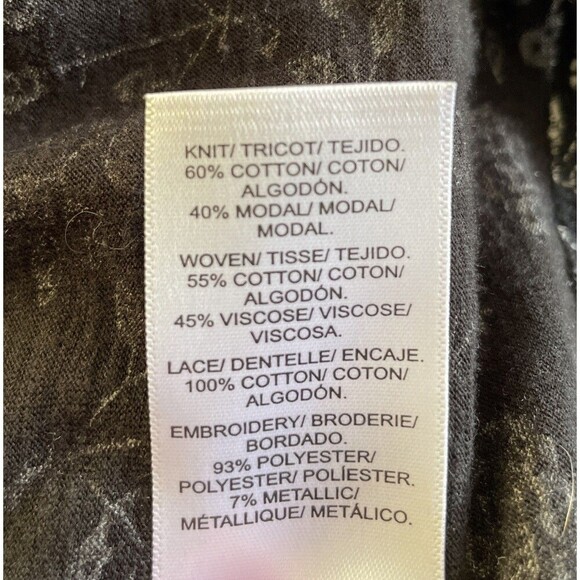 Lucky Brand Womens Sm Embroidered Floral Long Sleeve Peasant Blouse Tunic Boho - Picture 7 of 8